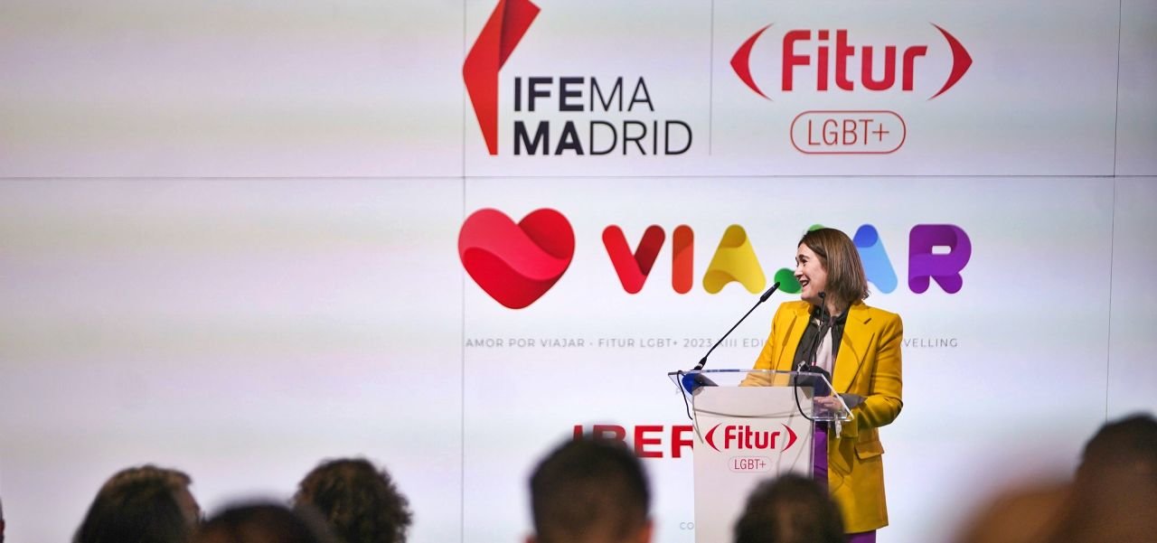 Marta Rivera de la Cruz en la inauguración del espacio LGBT+ en Fitur 2023