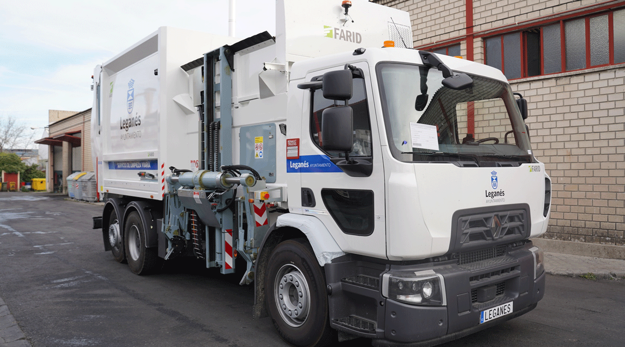 Imagen de uno de los nuevos camiones de recogida de basura de Leganés
