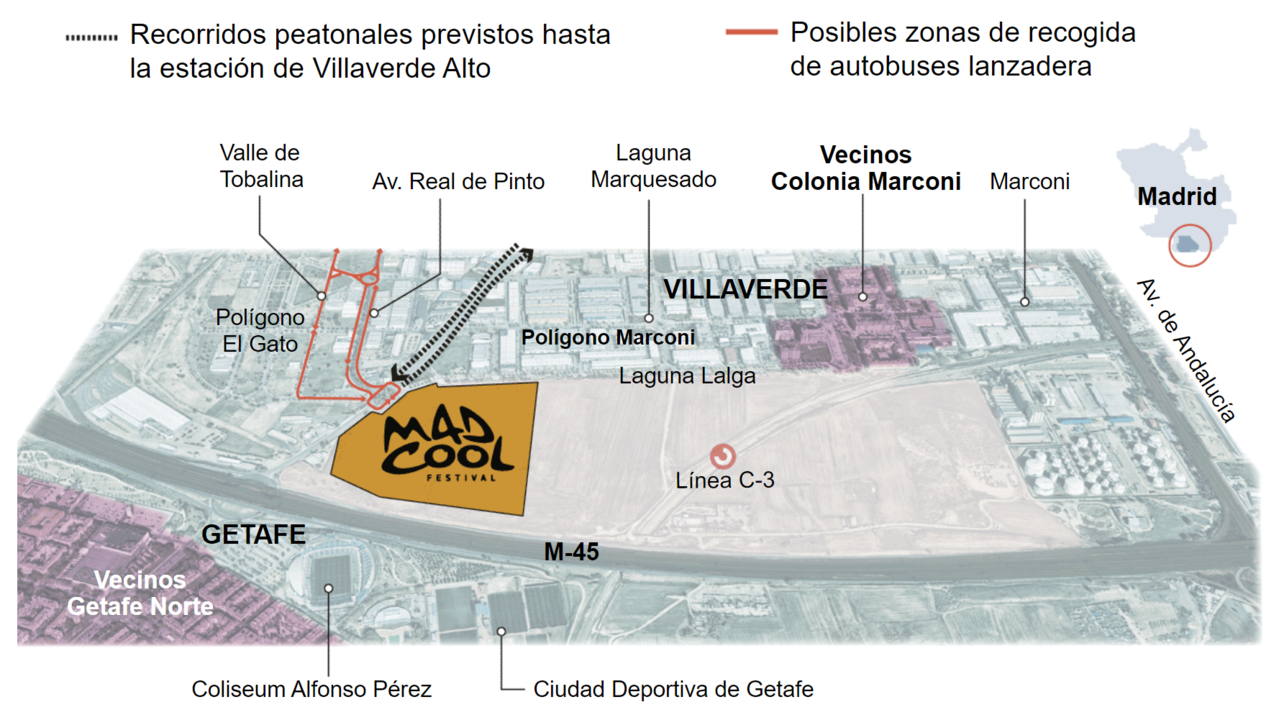 Plano del Festival Mad Cool de Madrid