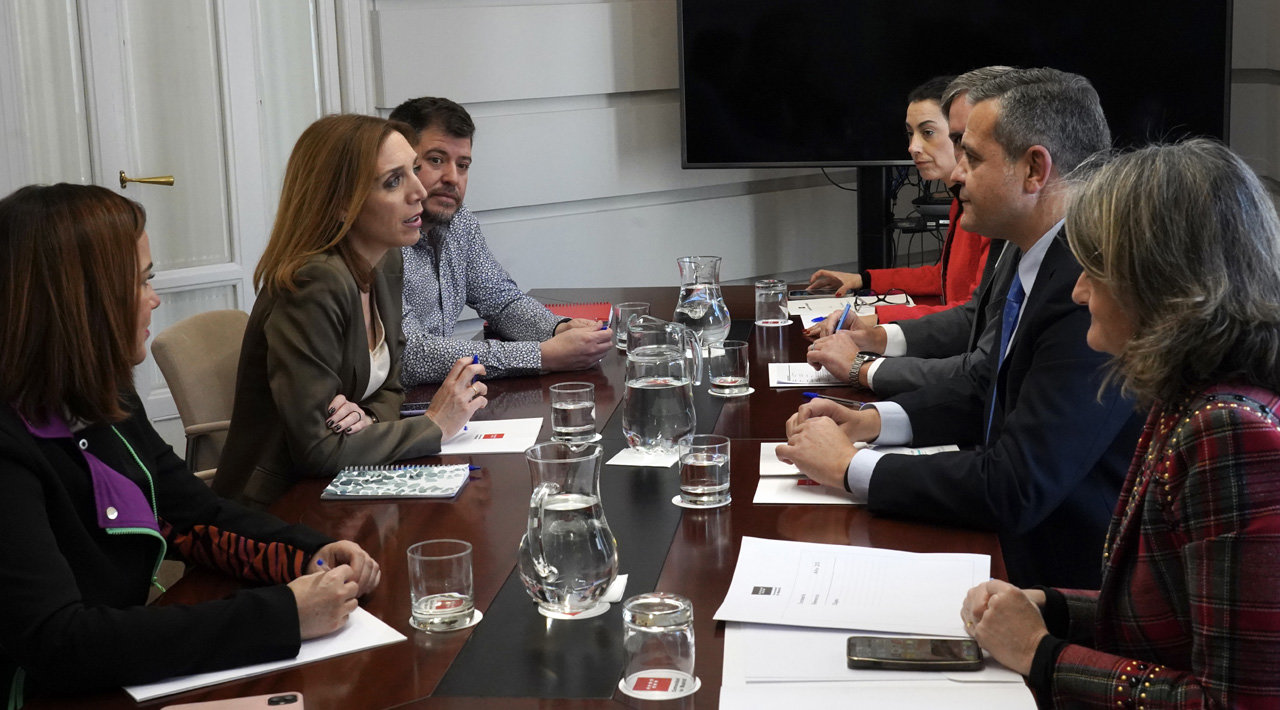 Momento de la reunión mantenida por la alcaldesa de Alcorcón, Candelaria Testa y el consejero Rodrigo