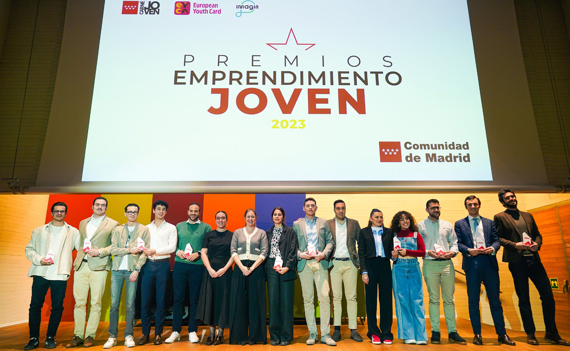 Momento de la entrega de premios de Emprendimiento Joven en la Sala El 
Águila de Madrid