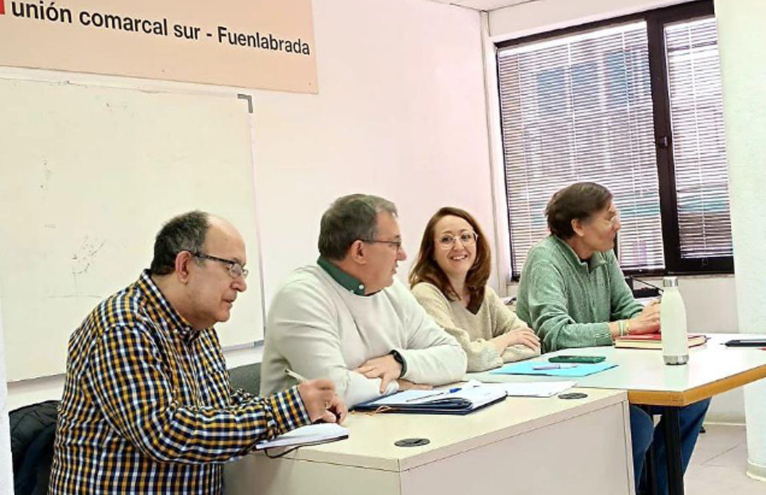 Momento de la reunión de Más Madrid Fuenlabrada con CCOO