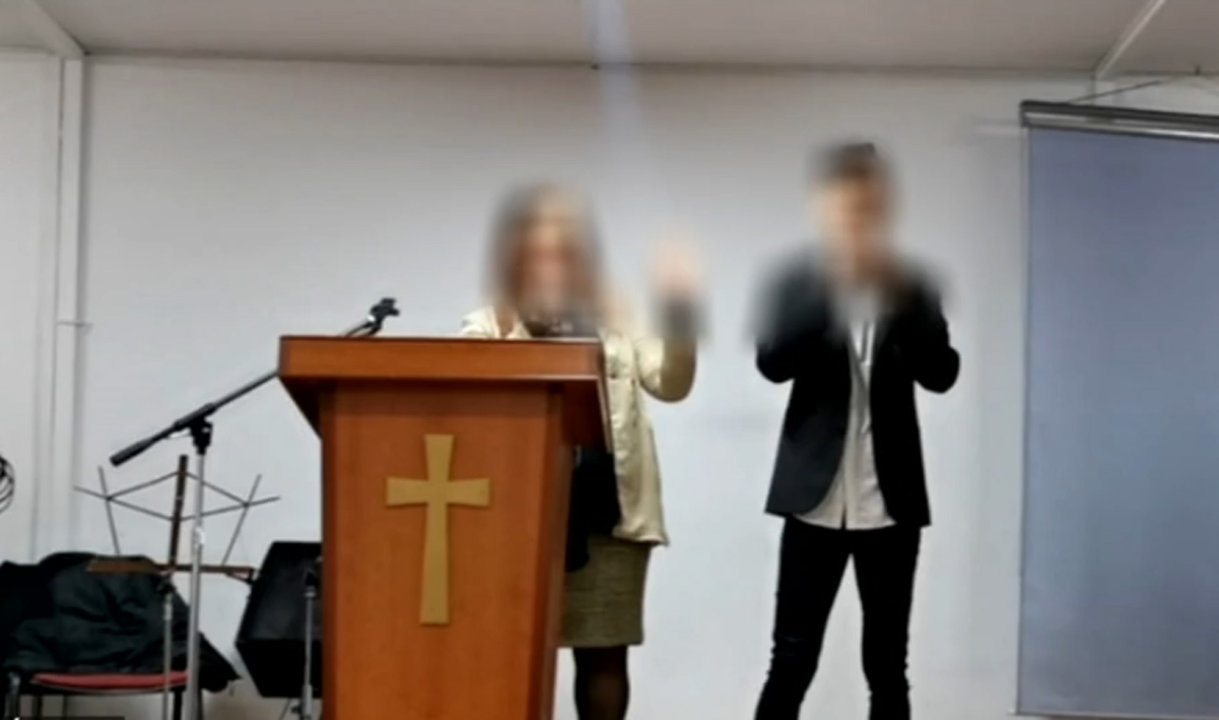 El presunto agresor sexual en uno de los actos de la Iglesia Evangélica. Foto: Telemadrid