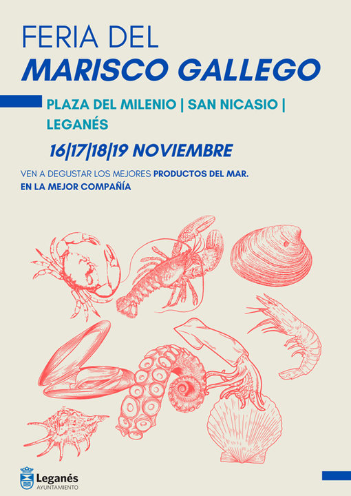 Cartel de la Feria del Marisco gallego en Leganés