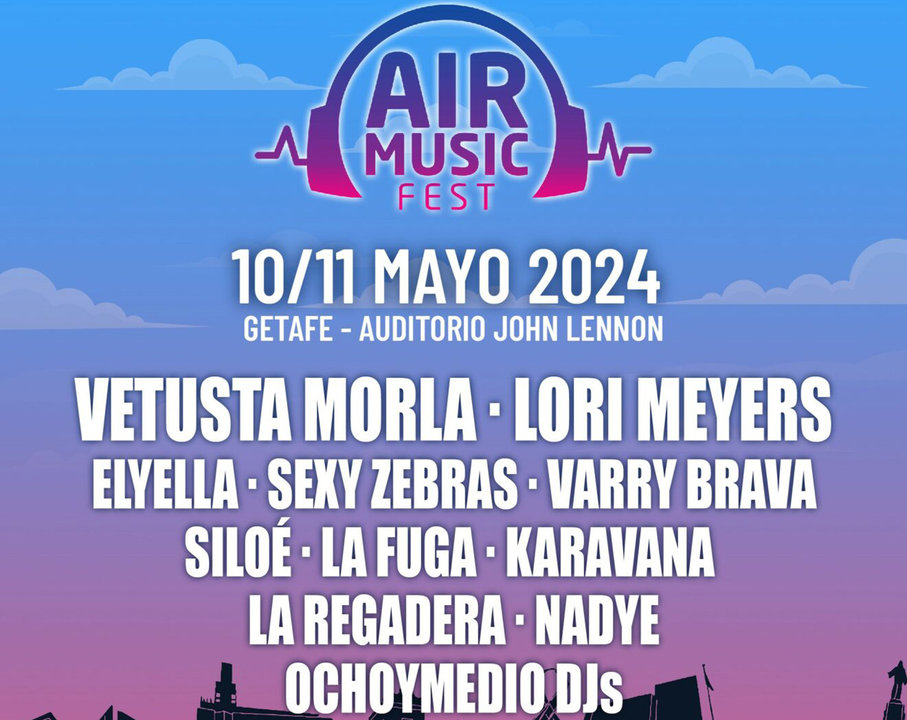Cartel del Air Music Fest dentro de las Fiestas de Getafe