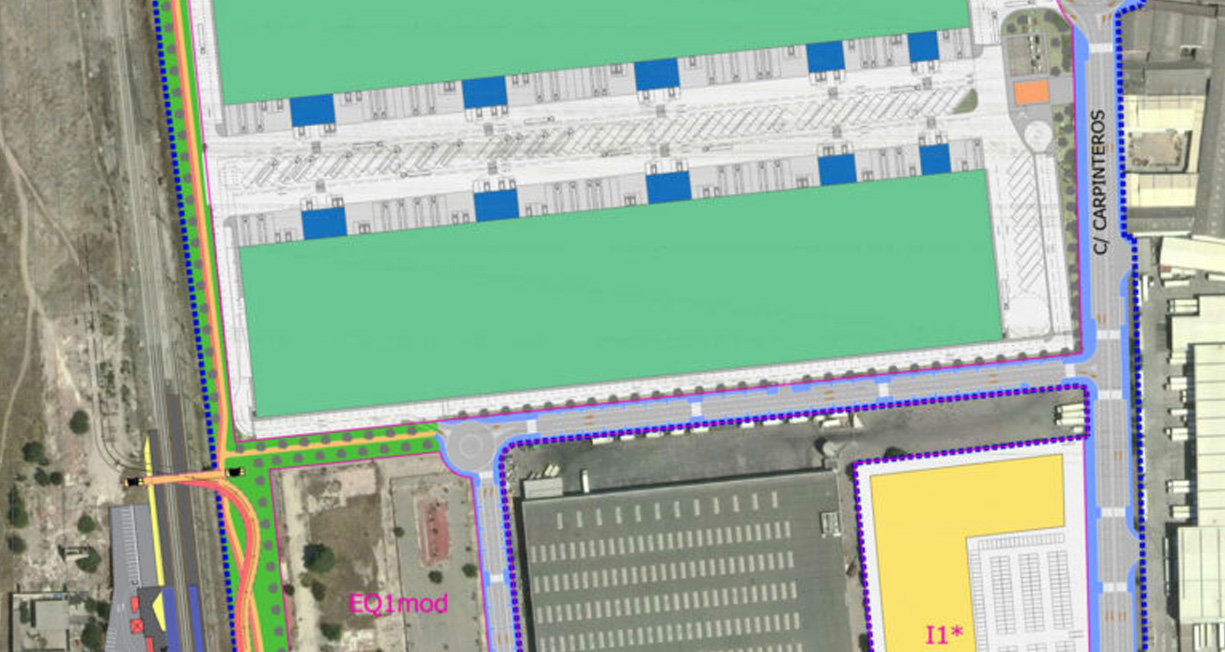 Imagen del plano del área industrial de Los Ángeles de Getafe