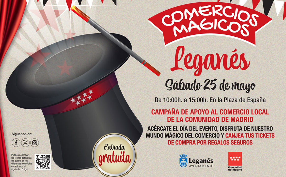 Cartel de los 'Comercios Mágicos' en Leganés