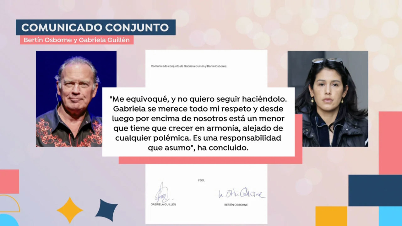 Bertín Osborne y Gabriella Millán llegan a un acuerdo por el niño