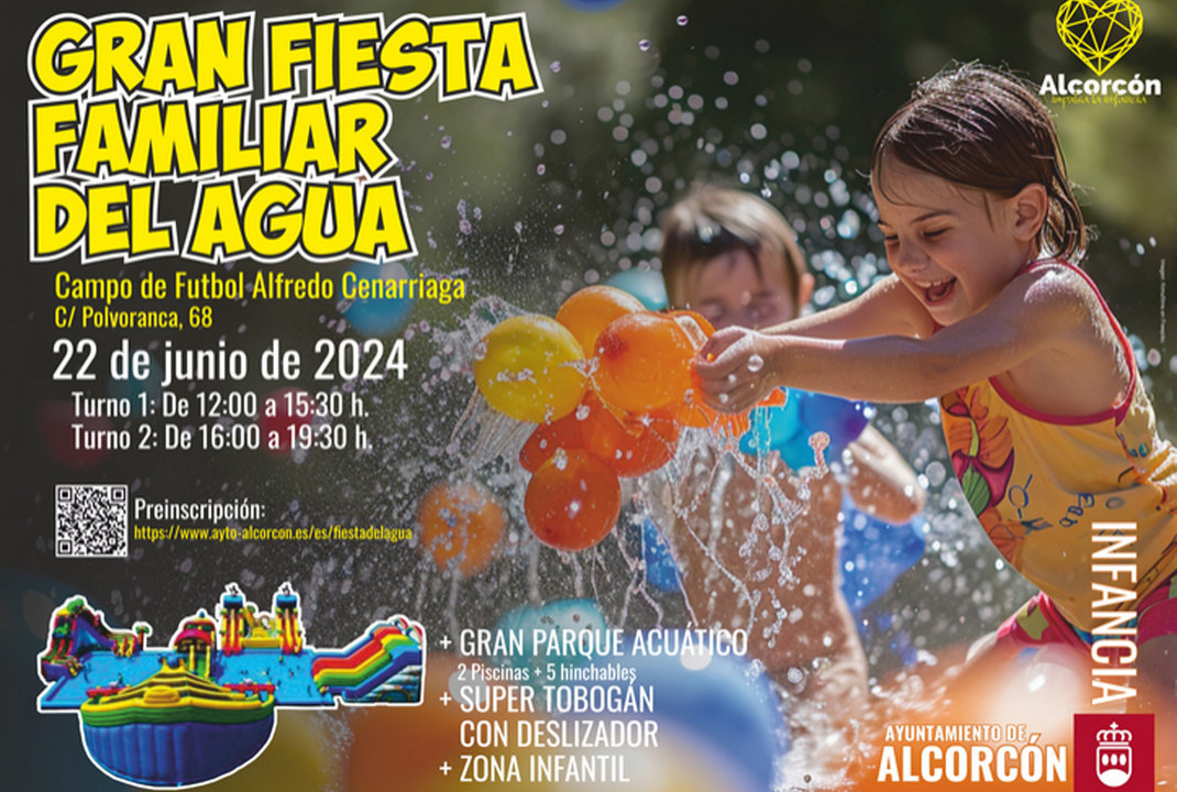 Cartel de la Gran Fiesta Familar del Agua de Alcorcón