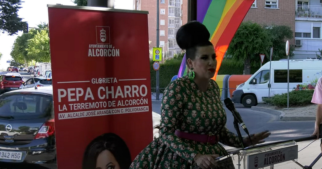 Momento de la presntación de la Glorieta de la Terremoto de Alcorcón