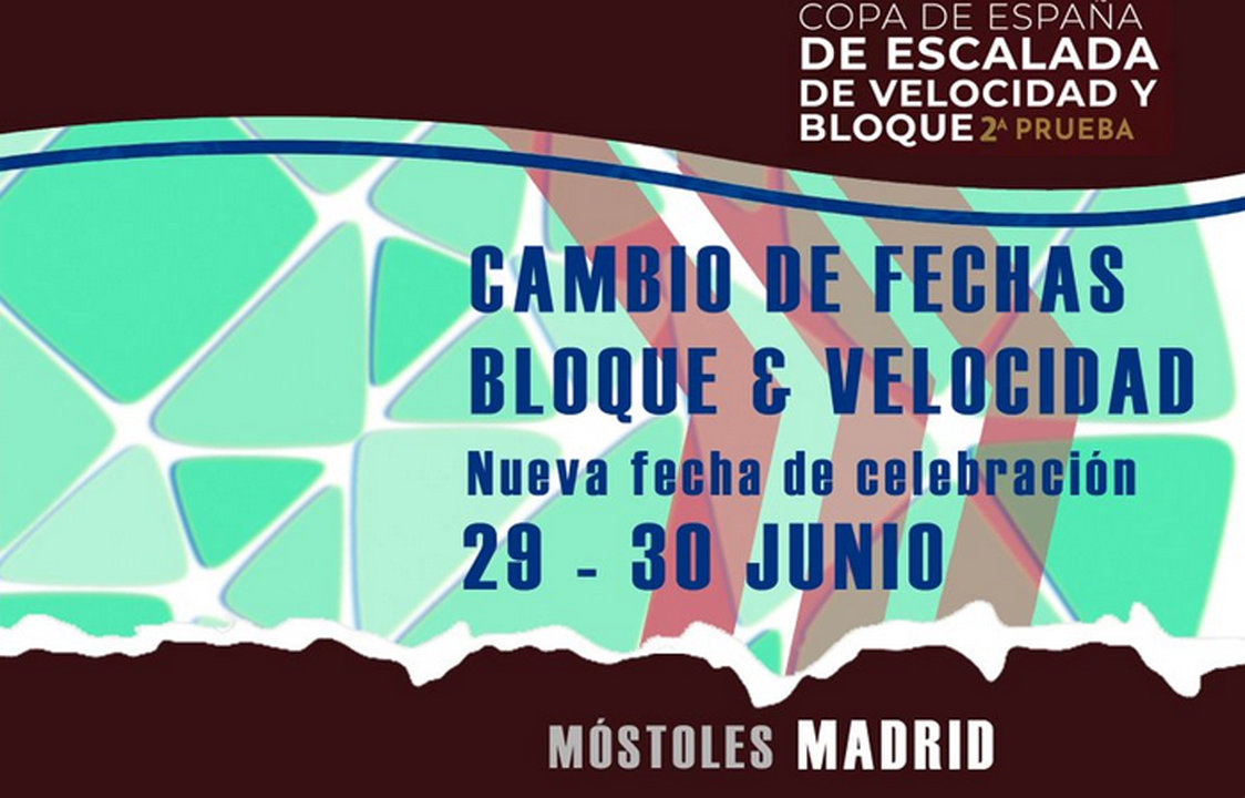 Cartel de las fechas del Campeonato de Escalada en Móstoles