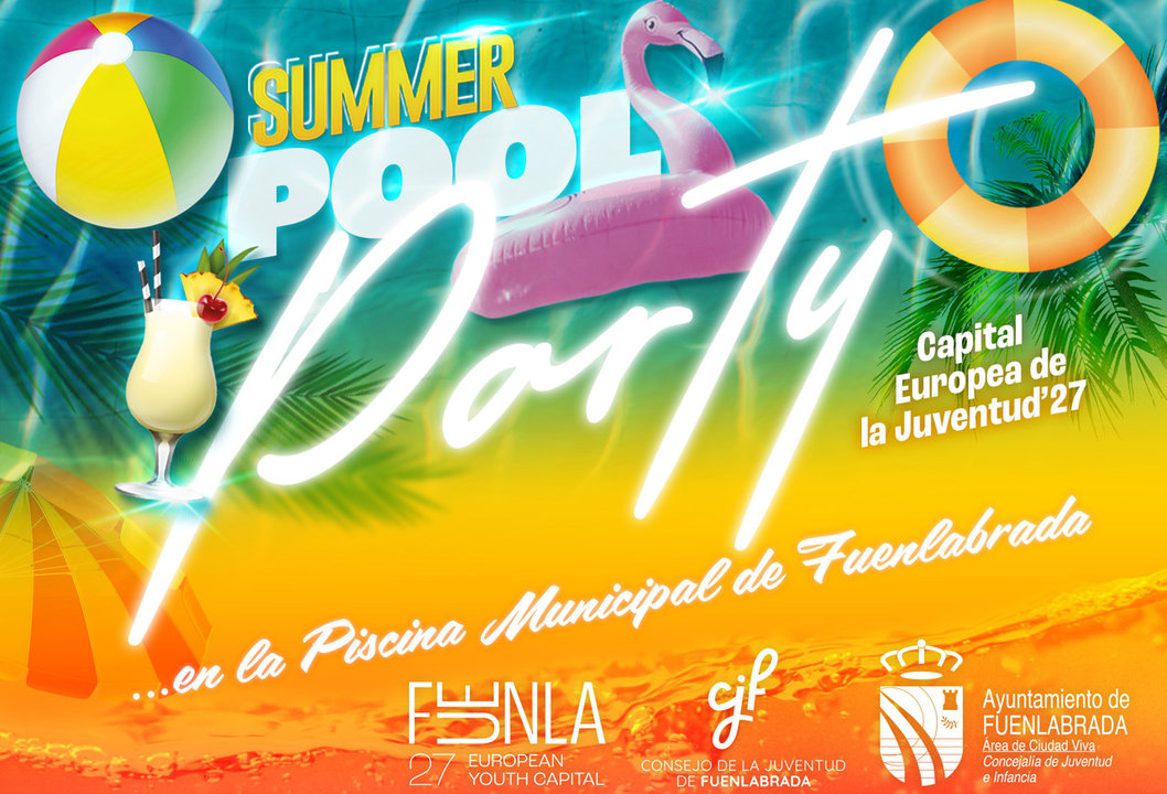 Cartel de la Summer Pool Party de Fuenlabrada