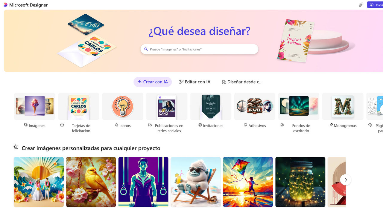 Microsoft Designer te permite generar imágenes a tu gusto con la IA