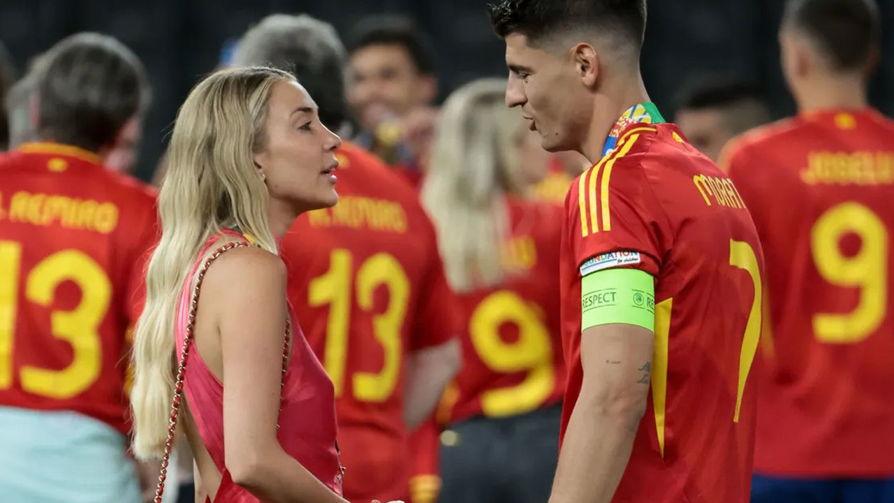 Alice Campello y Álvaro Morata en la final de la Eurocopa 2024