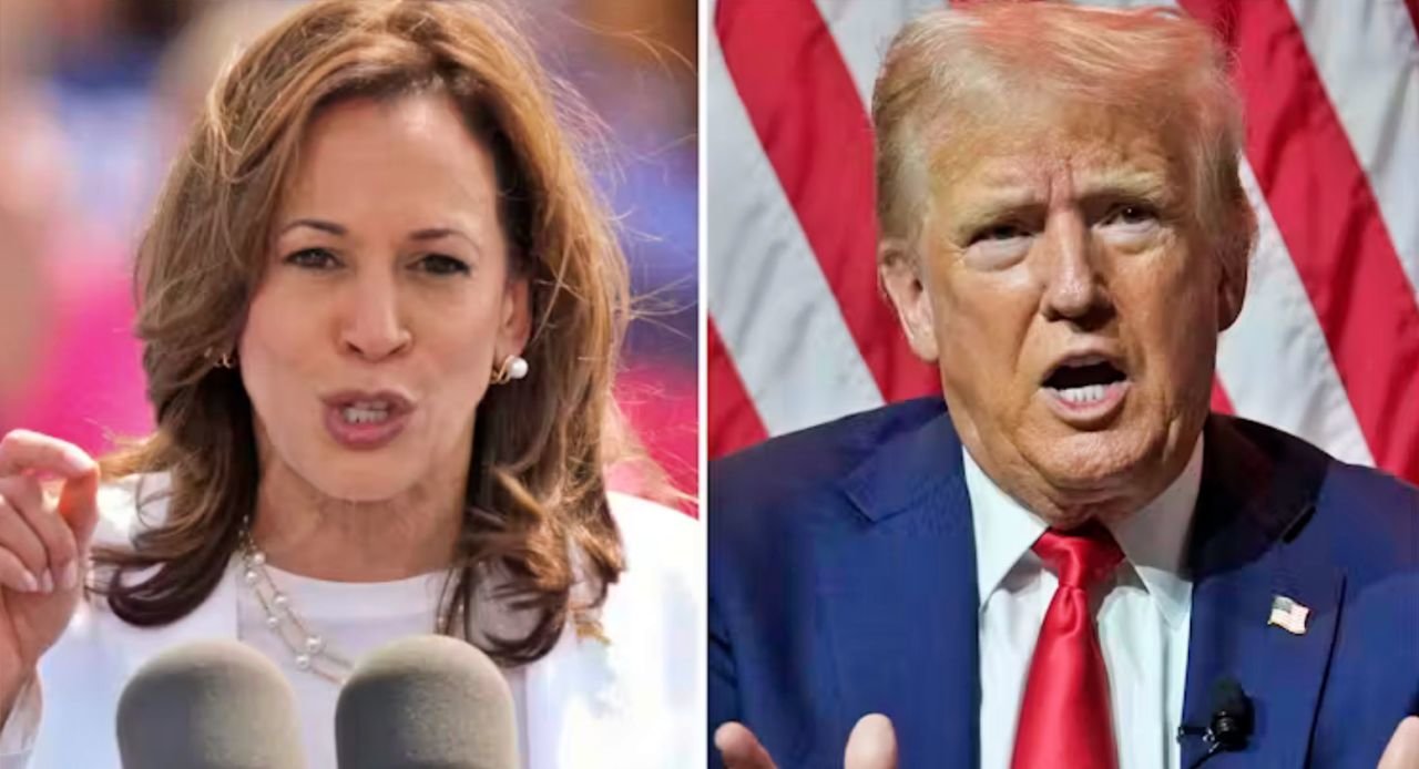 Kamala Harris y Donald Trump. AP Photo/Charles Rex Arbogast