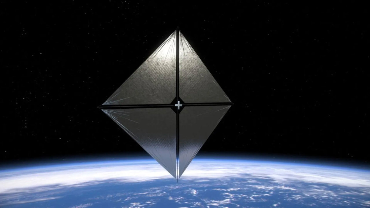 La vela solar de la misión Solar Sail de la NASA | Imagen: NASA