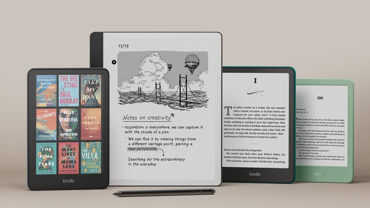 Un Kindle con pantalla a color, un Kindle estilo hoja de papel y los dos clásicos son los nuevos lanzamientos de Amazon | Amazon